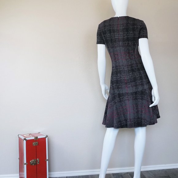 Betsy Johnson Pink & Gray Plaid Dress - Picture 4 of 7